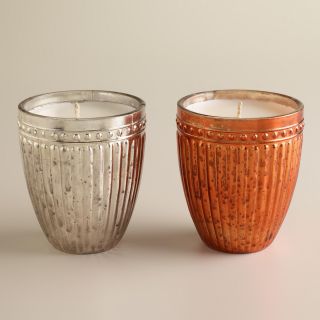 Snow Drift Mercury Glass Candles, Set of 2   World Market