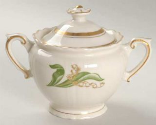 Syracuse Lily Of The Valley (Gold Trm) Sugar Bowl & Lid, Fine China Dinnerware  
