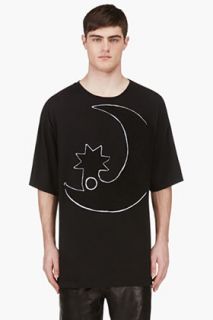 Ktz Black Oversized Moon And Star T_shirt
