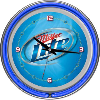 Miller Lite 14 inch Neon Wall Clock Vapor Design