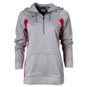 Nike Womens Core Fleece 1/4 Zip (Gray/Red)