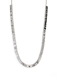 ABS by Allen Schwartz Jewelry Bar Bead Necklace   Silver