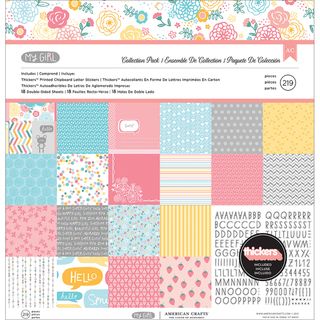 My Girl Collection Pack 12x12 18 Double sided Papers + Alpha Thickers