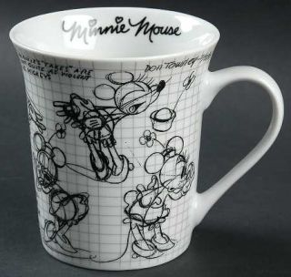Disney Sketch Book Mug, Fine China Dinnerware   Black And White, Disney Sketches