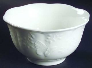 Lenox China Butterfly Meadow Cloud Rice Bowl, Fine China Dinnerware   All White,