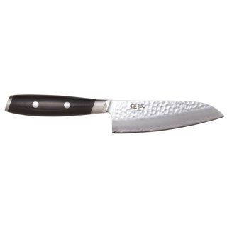Yaxell Tsuchimon 5 inch Santoku Knife (Black handleBlade materials VG10 stainless steel cladHandle materials Black canvas micartaBlade length 5 inchesHandle length 5 inchesWeight 2 poundsDimensions 12 inches x 3 inches x 2 inches )