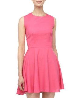 Fit and Flare Georgette Dress, Fuchsia