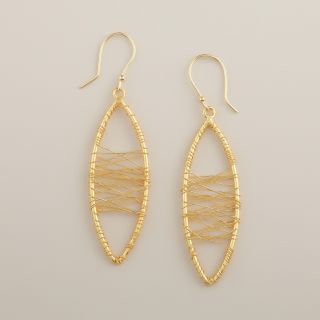 Gold Wire Wrap Drop Earrings   World Market