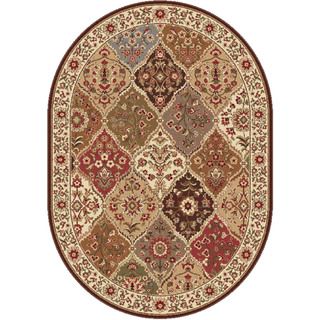 Rhythm 105120 Multi Traditional Area Rug (6 7 X 9 6 Oval) (MultiSecondary Colors Beige, red, brown, blue, greenShape OvalTip We recommend the use of a non skid pad to keep the rug in place on smooth surfaces.All rug sizes are approximate. Due to the di