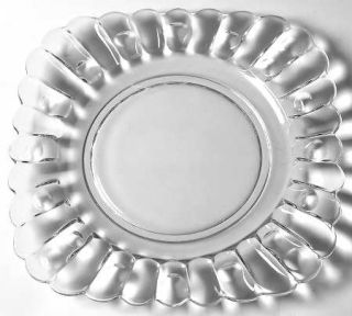 Heisey Old Sandwich Clear Luncheon Plate   Stem #1404,Panels &  Dots, Knob Stem