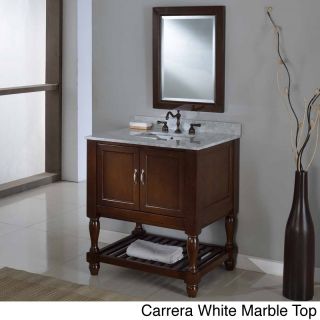 32 inch Dark Brown Mission Turnleg Spa Single Vanity Sink Cabinet
