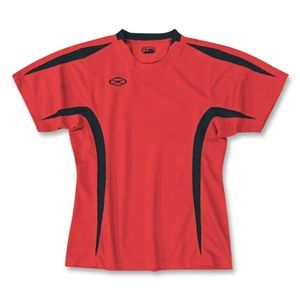 Xara Womens Goodison Soccer Jersey (Red/Blk)