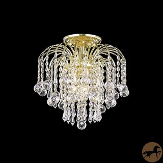 Christopher Knight Home Clear Crystal Three light Gold Chandelier
