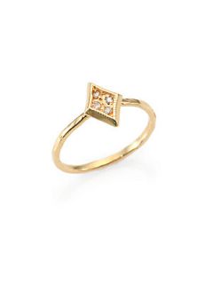 Jacquie Aiche Diamond & 14K Gold Mini Kite Ring   Gold