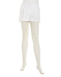 Naples Floral Lace Shorts, White