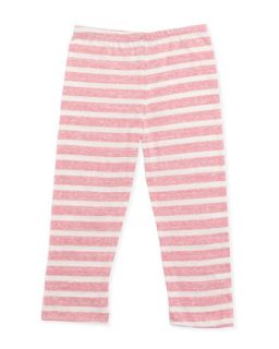 Striped Jersey Leggings, Pink/White, 4 6X