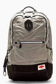 Rag And Bone Grey Canvas And Suede Two Compartment Backpack