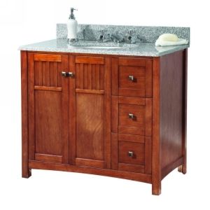 Foremost FMKNCARG3722 Knoxville 37 in. W x 22 in. D Vanity in Nutmeg with Granit
