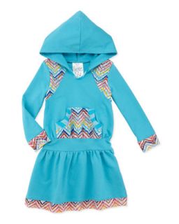 Colorful Crochet Lace Hoodie Dress, 4 6X