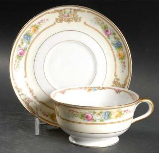 Paul Muller Chester, The Footed Cup & Saucer Set, Fine China Dinnerware   Floral