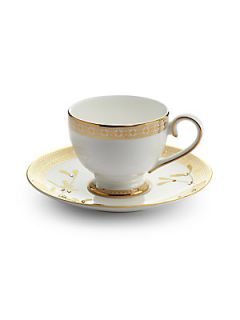 Prouna Golden Leaves Tea Cup & Saucer   No Color