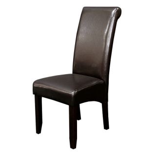 Milan Faux Leather Dark Brown Dining Chairs (set Of 2)