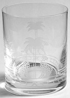 Christian Dior Casablanca Old Fashioned   Clear, Etched Animals And Trees,No Tri