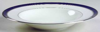Royal Worcester Howard Cobalt Blue (Platinum Trim) Large Rim Soup Bowl, Fine Chi