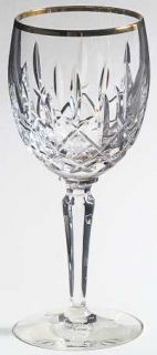 Gorham Lady Anne Gold Wine Glass   Clear, Cut, Gold Trim
