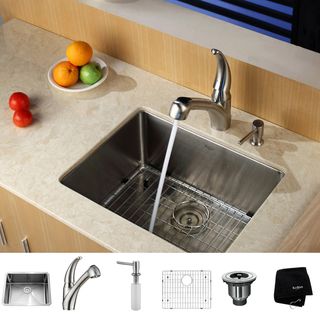 Kraus Kitchen Combo Set Stainless Steel 23  inch Undermount Sink With Faucet