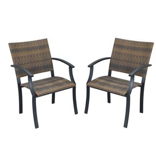 Newport Synthetic weave Arm Chairs (set Of 2)