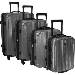 New Luxembourg 4 Piece Exp. Hardside Luggage Set Titanium   Tr