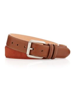 Oliver Leather Suede Belt, Persimmon
