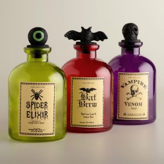 Halloween Potion Bottles, Set of 3   World Market