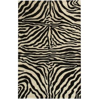 Nuloom Zebra Animal Pattern Black/ White Wool Rug (86 X 116) (IvoryPattern PrintsMeasures 1 inch thickTip We recommend the use of a non skid pad to keep the rug in place on smooth surfaces.All rug sizes are approximate. Due to the difference of monitor 