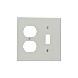 Leviton 87009 Electrical Wall Plate, Toggle Switch, 2Gang Gray