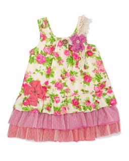 Floral Ruffle Skirt Dress, 2T 4T