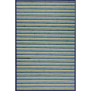 Handmade Blue Bamboo Rug (5 Octagon) (BluePattern StripeMeasures 0.125 inch thickTip We recommend the use of a non skid pad to keep the rug in place on smooth surfaces.All rug sizes are approximate. Due to the difference of monitor colors, some rug colo