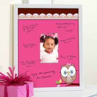 Look Whoos 1 Pink Framed Signature Matte