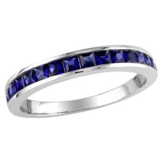 Silver 3/4ct Created Sapphire Eternity Ring
