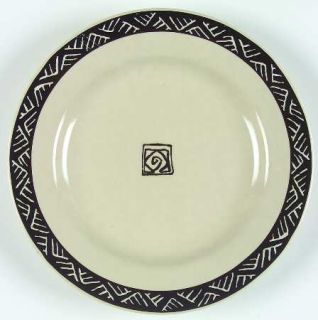 Sakura Desert Sands Salad Plate, Fine China Dinnerware   Black Geometric Designs