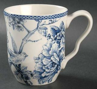 222 Fifth (PTS) Adelaide Blue & White Mug, Fine China Dinnerware   Blue & White