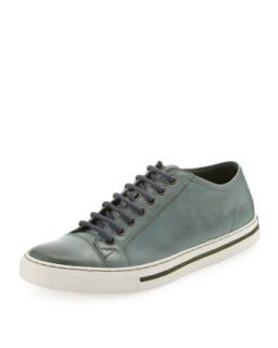 Double Down Leather Sneaker, Green