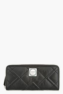 Marc By Marc Jacobs Black Quilted Leather Zip Around Wallet