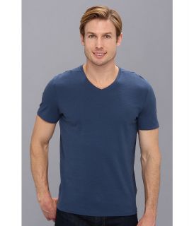 Calvin Klein S/S Slim Fit V Neck Slub Tee Mens Short Sleeve Pullover (Navy)