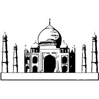 India Taj Mahal Black Vinyl Wall Decal (BlackEasy to applyIncludes instructionsDimensions 22 inches wide x 35 inches long )