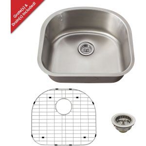 Schon SCSDB18 Premium Undermount 18 Gauge Stainless Steel Single Bowl Sink 23 1/