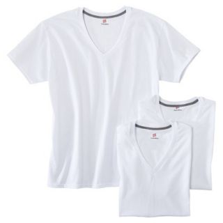 Hanes Mens 3pk ComfortBlend V Neck Undershirts   White XXL