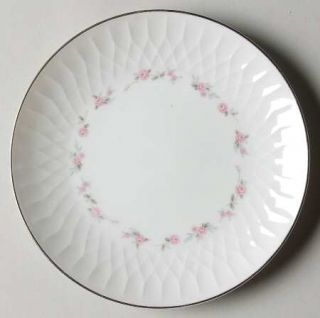 Noritake Cheri Bread & Butter Plate, Fine China Dinnerware   Pink Flowers,Emboss