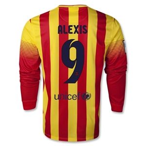 Nike Barcelona 13/14 ALEXIS LS Away Soccer Jersey
